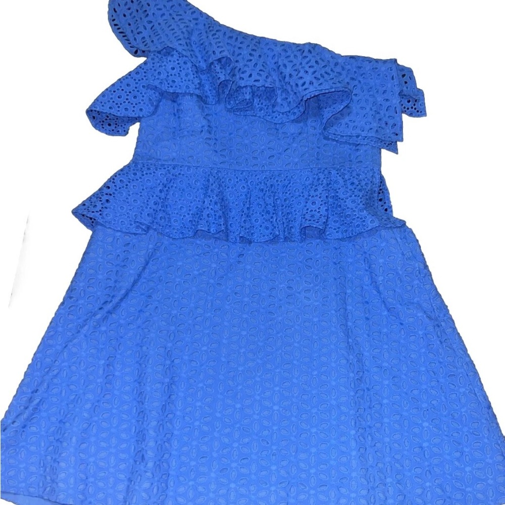 Lilly Pulitzer Vibrant Blue Ruffled Womens Dress Size 14